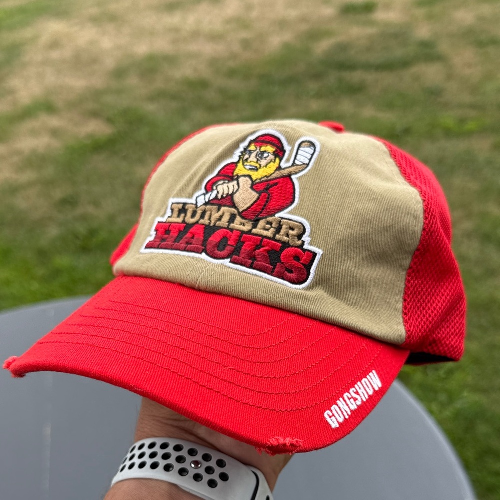 Red and Tan Kids Baseball Cap